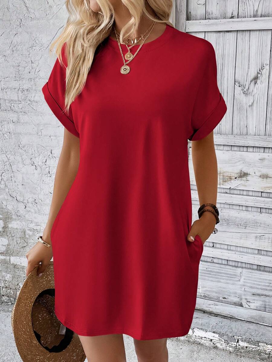 Vestido Curto Camiseta Brisa da Ilha com Bolsos e Manga Morcego — fotografia 54 | Mar & Pérola