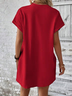 Vestido Curto Camiseta Brisa da Ilha com Bolsos e Manga Morcego — fotografia 55 | Mar & Pérola