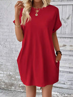 Vestido Curto Camiseta Brisa da Ilha com Bolsos e Manga Morcego — fotografia 56 | Mar & Pérola