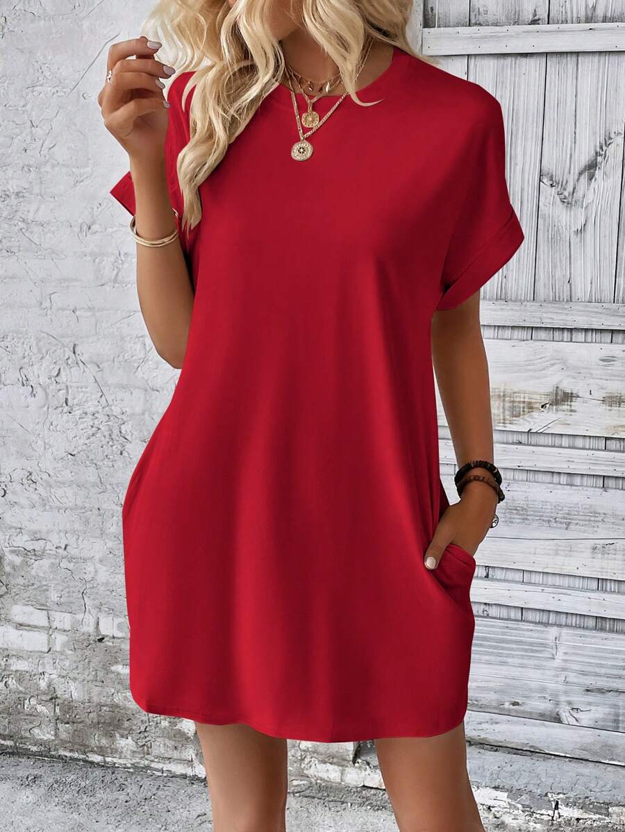 Vestido Curto Camiseta Brisa da Ilha com Bolsos e Manga Morcego — fotografia 58 | Mar & Pérola