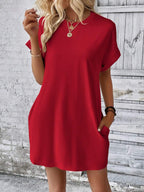 Vestido Curto Camiseta Brisa da Ilha com Bolsos e Manga Morcego — fotografia 58 | Mar & Pérola
