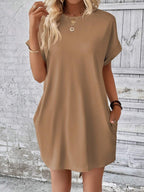 Vestido Curto Camiseta Brisa da Ilha com Bolsos e Manga Morcego — fotografia 61 | Mar & Pérola