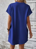 Vestido Curto Camiseta Brisa da Ilha com Bolsos e Manga Morcego — fotografia 66 | Mar & Pérola