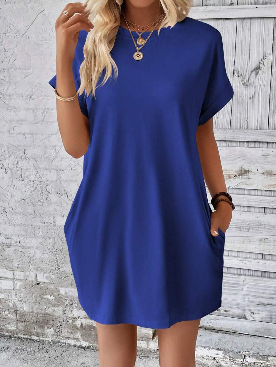 Vestido Curto Camiseta Brisa da Ilha com Bolsos e Manga Morcego — fotografia 70 | Mar & Pérola