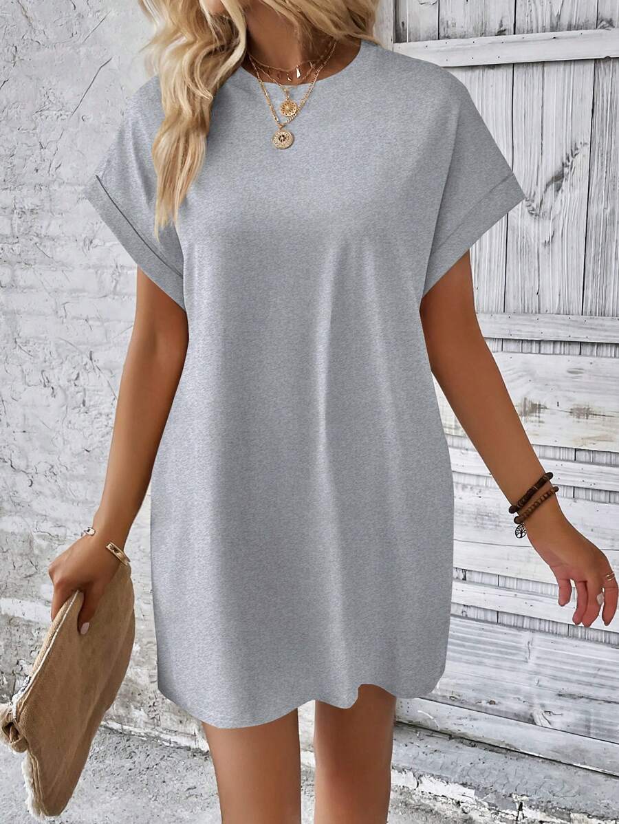Vestido Curto Camiseta Brisa da Ilha com Bolsos e Manga Morcego — fotografia 75 | Mar & Pérola