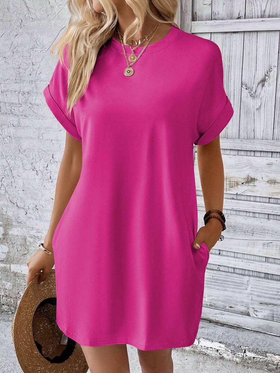 Vestido Curto Camiseta Brisa da Ilha com Bolsos e Manga Morcego — fotografia 77 | Mar & Pérola