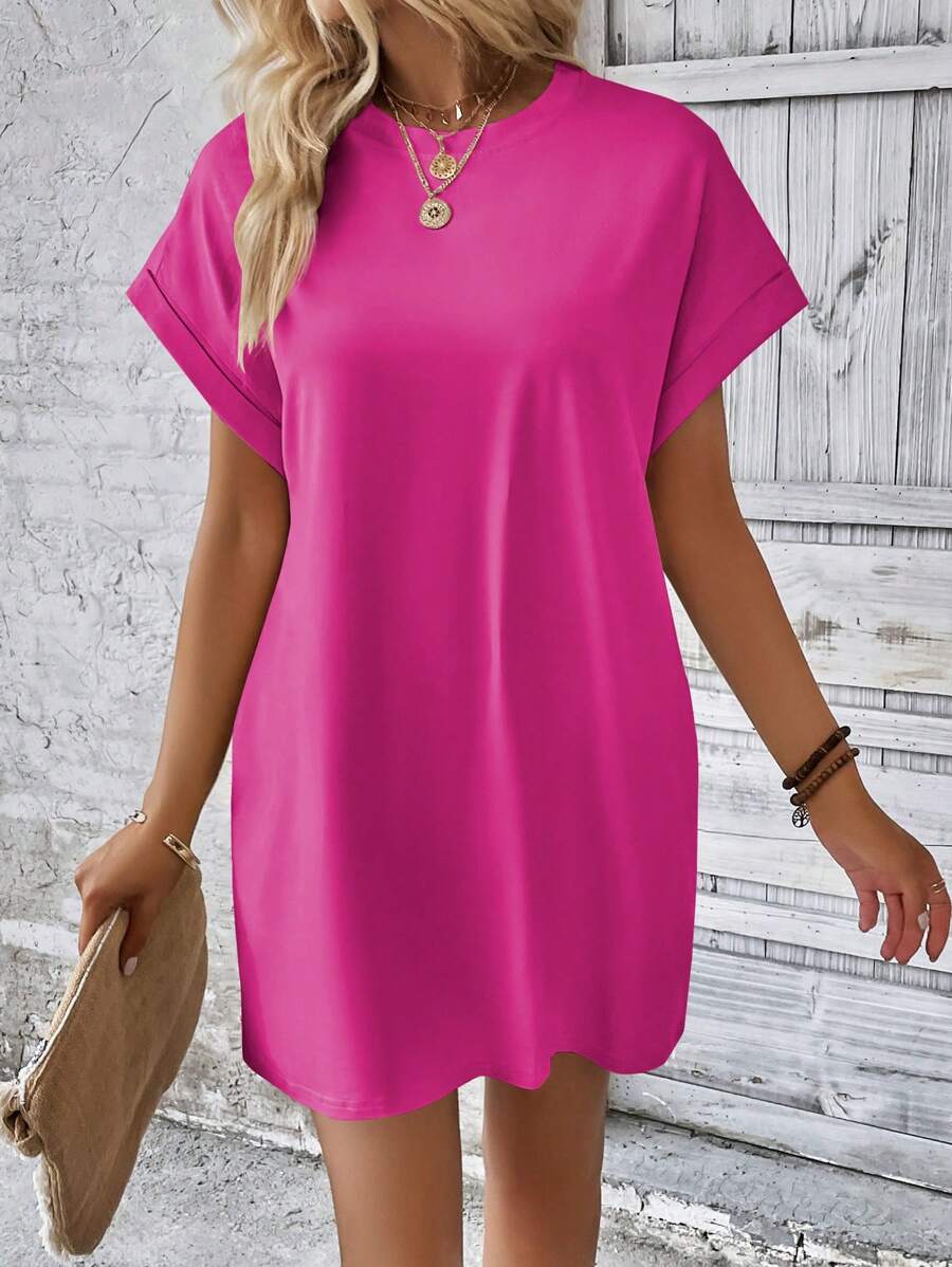Vestido Curto Camiseta Brisa da Ilha com Bolsos e Manga Morcego — fotografia 81 | Mar & Pérola