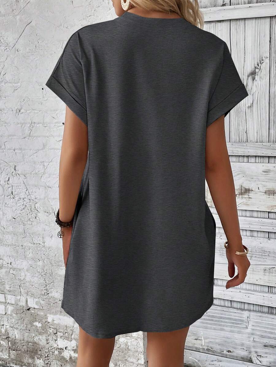 Vestido Curto Camiseta Brisa da Ilha com Bolsos e Manga Morcego — fotografia 84 | Mar & Pérola