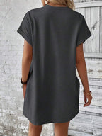 Vestido Curto Camiseta Brisa da Ilha com Bolsos e Manga Morcego — fotografia 84 | Mar & Pérola