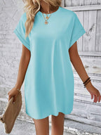 Vestido Curto Camiseta Brisa da Ilha com Bolsos e Manga Morcego — fotografia 92 | Mar & Pérola