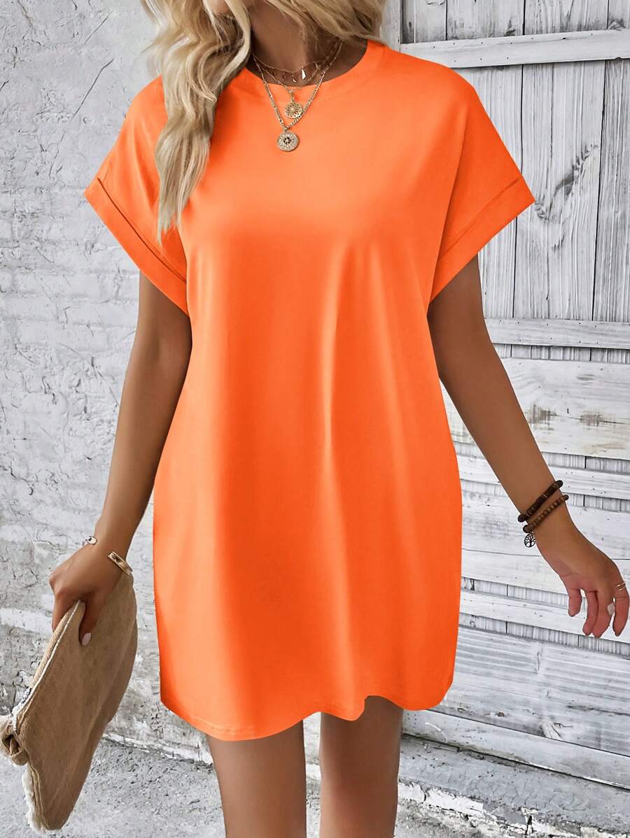 Vestido Curto Camiseta Brisa da Ilha com Bolsos e Manga Morcego — fotografia 98 | Mar & Pérola
