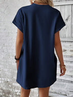 Vestido Curto Camiseta Brisa da Ilha com Bolsos e Manga Morcego — fotografia 101 | Mar & Pérola