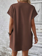 Vestido Curto Camiseta Brisa da Ilha com Bolsos e Manga Morcego — fotografia 107 | Mar & Pérola