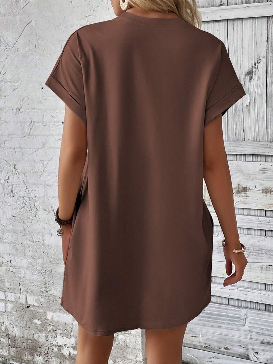 Vestido Curto Camiseta Brisa da Ilha com Bolsos e Manga Morcego — fotografia 107 | Mar & Pérola