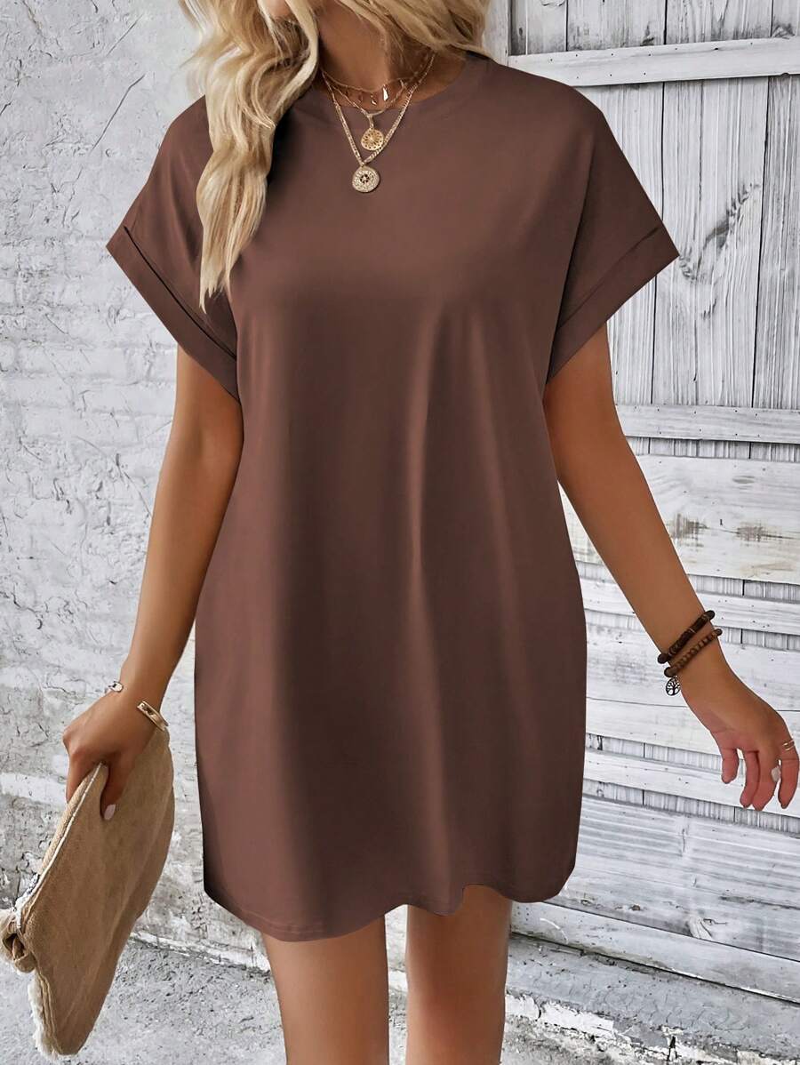 Vestido Curto Camiseta Brisa da Ilha com Bolsos e Manga Morcego — fotografia 109 | Mar & Pérola