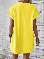 Vestido Curto Camiseta Brisa da Ilha com Bolsos e Manga Morcego — fotografia 113 | Mar & Pérola