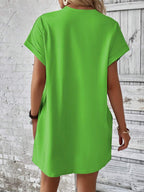 Vestido Curto Camiseta Brisa da Ilha com Bolsos e Manga Morcego — fotografia 119 | Mar & Pérola