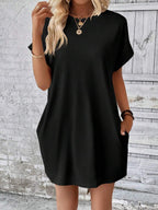 Vestido Curto Camiseta Brisa da Ilha com Bolsos e Manga Morcego — fotografia 133 | Mar & Pérola