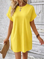 Vestido Curto Camiseta Brisa da Ilha com Bolsos e Manga Morcego — fotografia 138 | Mar & Pérola