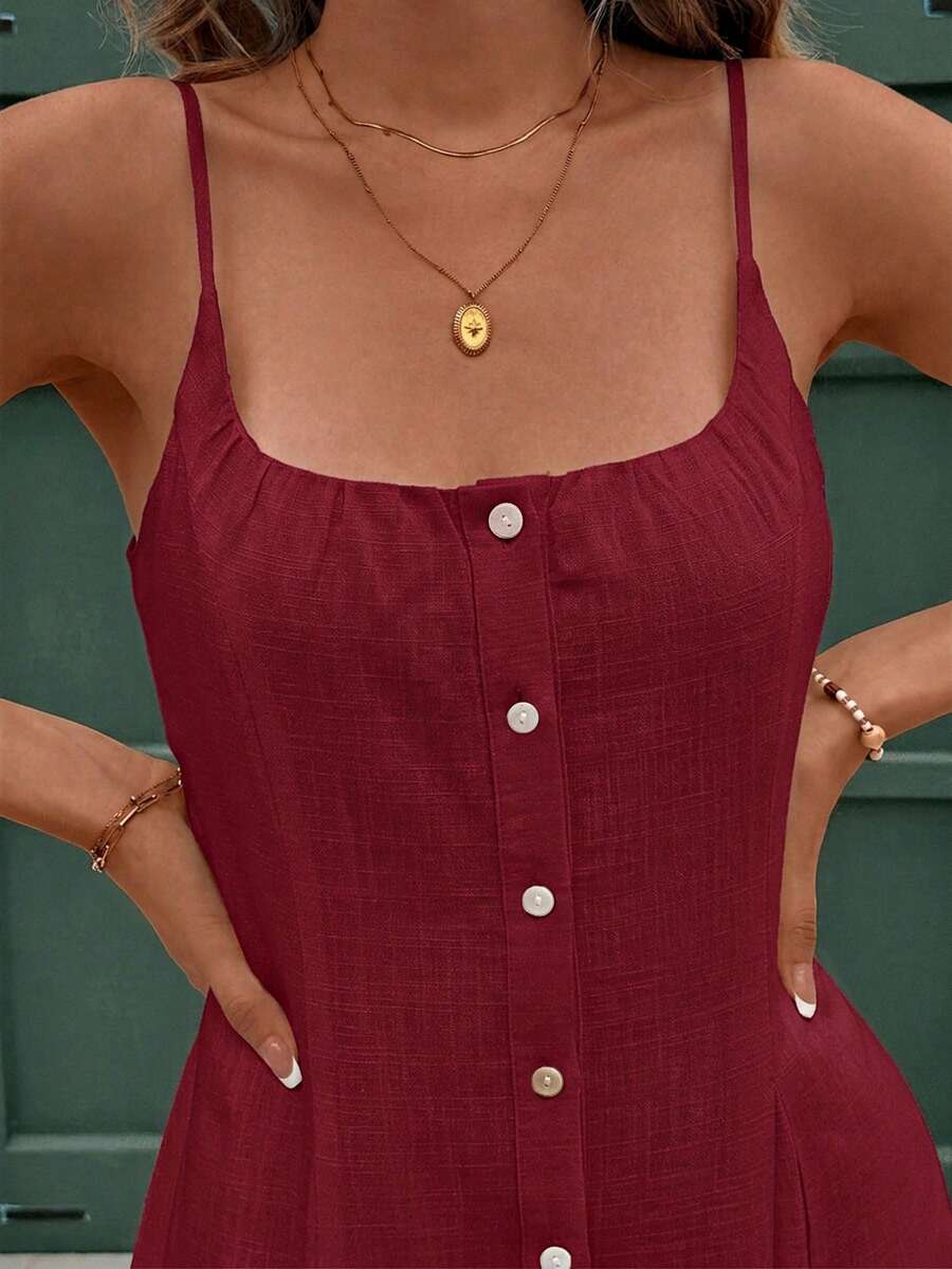 Vestido Curto de Linho Luz da Orla com Alças e Botões Frontais — fotografia 39 | Mar & Pérola