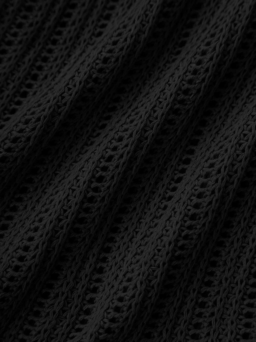 Vestido Curto de Tricô Costa Serena com Decote U e Costas Abertas — fotografia 13 | Mar & Pérola