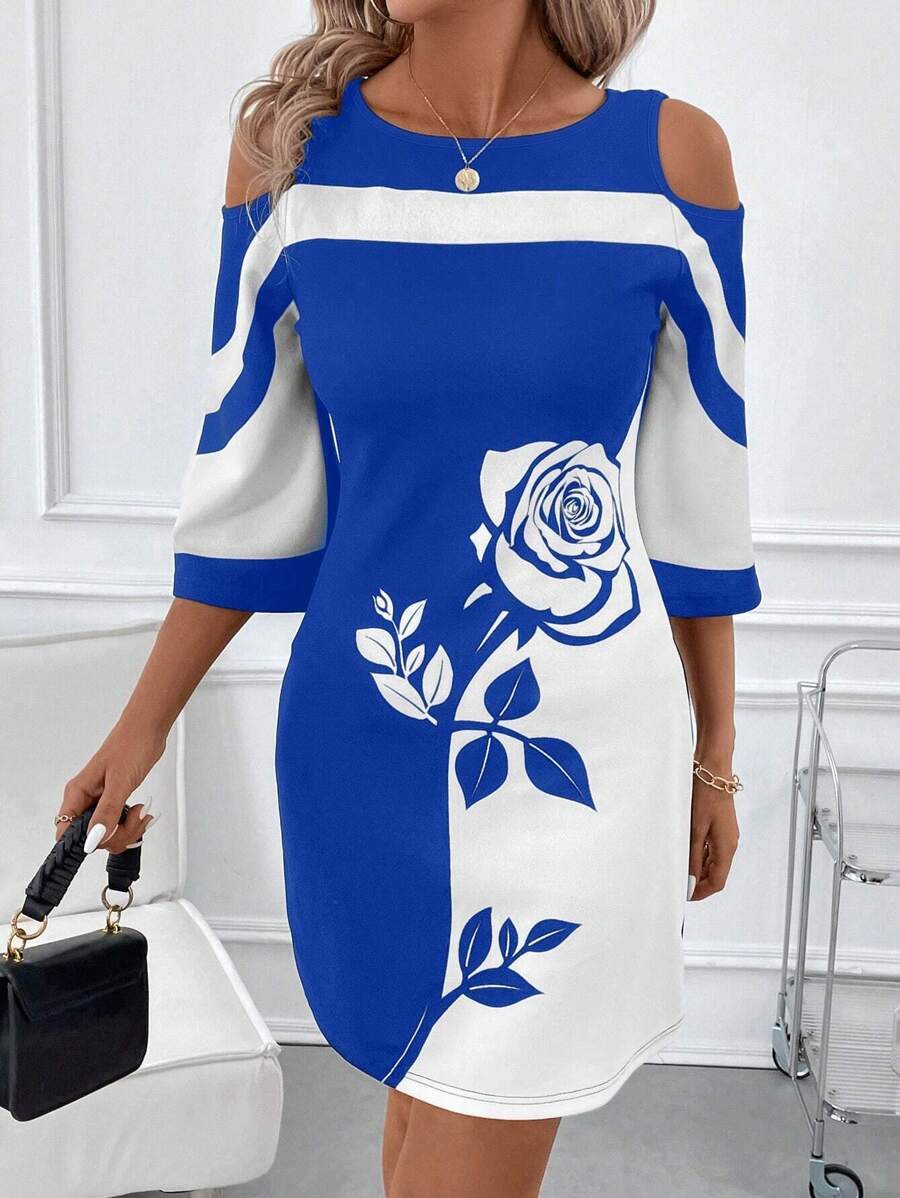 Vestido Curto Decote Canoa Flor de Maré com Estampa Floral — fotografia 7 | Mar & Pérola