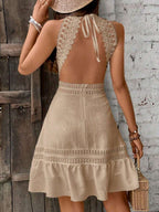 Vestido Curto Halter Brisa da Ilha com Babado e Laço — fotografia 12 | Mar & Pérola