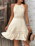 Vestido Curto Halter Brisa da Ilha com Babado e Laço — fotografia 52 | Mar & Pérola