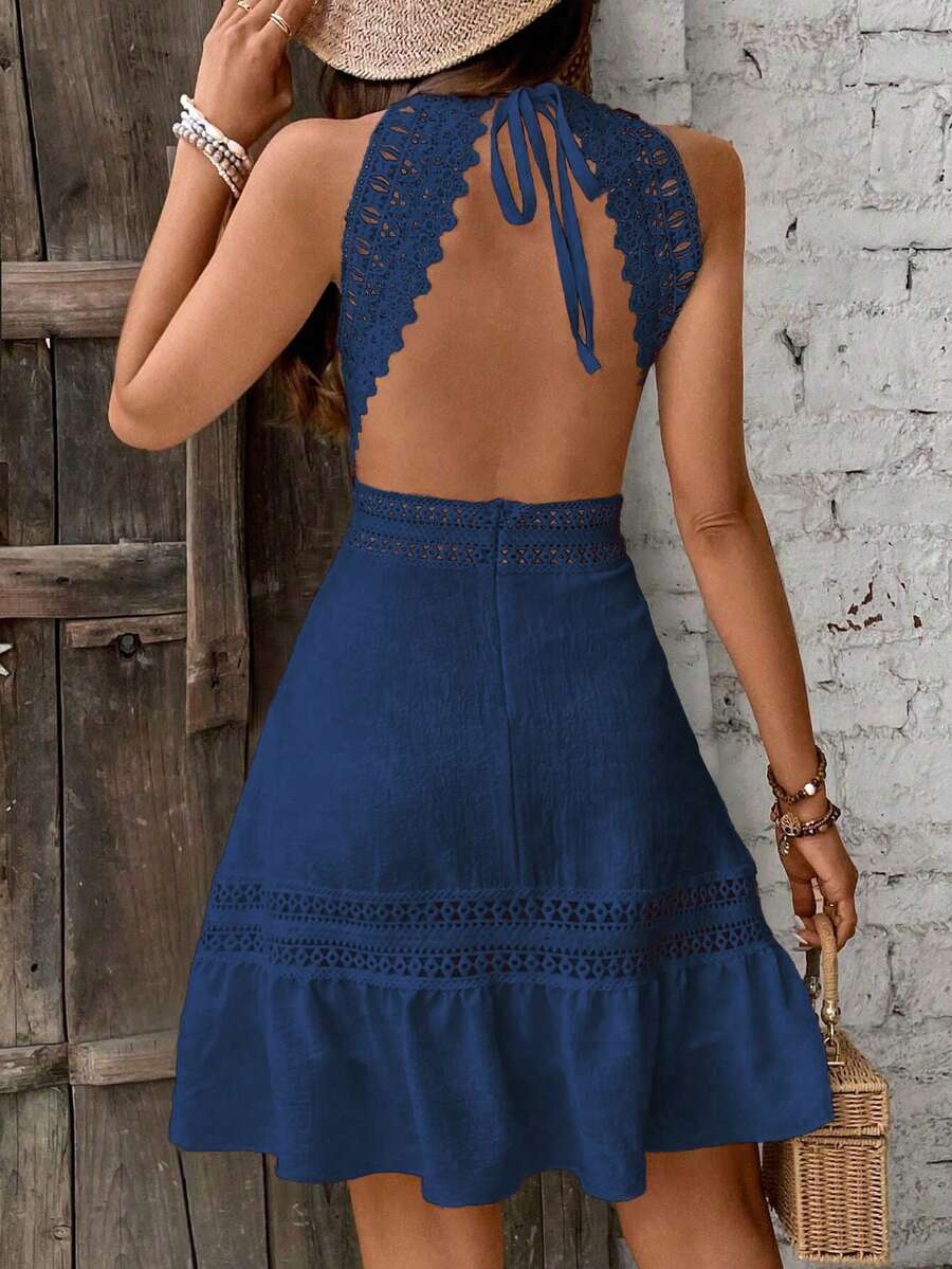 Vestido Curto Halter Brisa da Ilha com Babado e Laço — fotografia 54 | Mar & Pérola