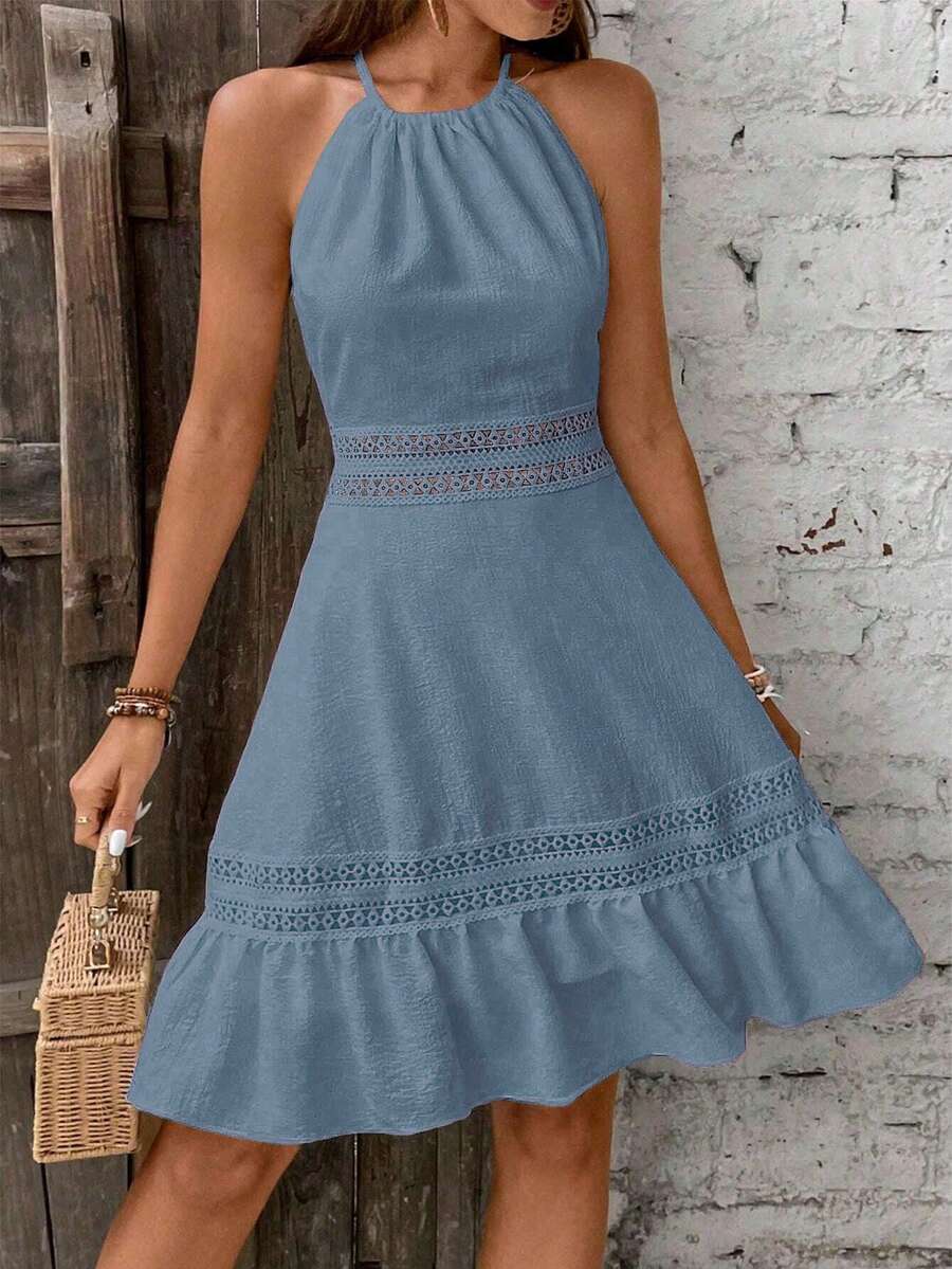 Vestido Curto Halter Brisa da Ilha com Babado e Laço — fotografia 62 | Mar & Pérola