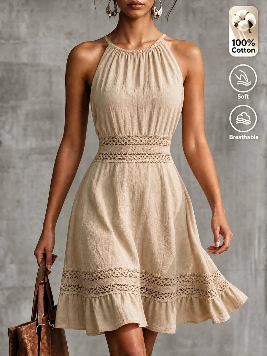 Vestido Curto Halter Brisa da Ilha com Babado e Laço — fotografia 74 | Mar & Pérola