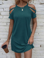 Vestido Curto Ombro a Ombro Brisa da Ilha com Detalhe Vazado — fotografia 15 | Mar & Pérola