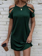 Vestido Curto Ombro a Ombro Brisa da Ilha com Detalhe Vazado — fotografia 34 | Mar & Pérola