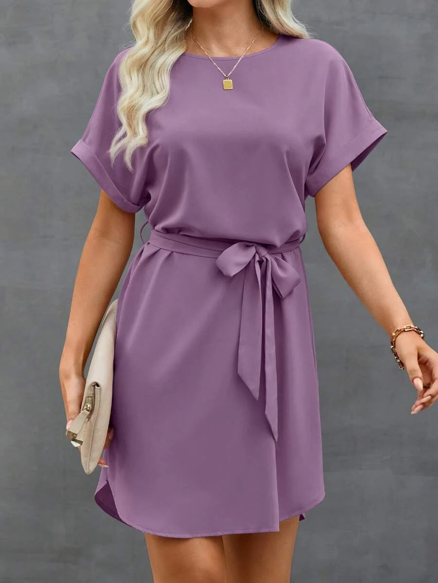 Vestido Curto Túnica Sol da Enseada com Cinto e Bolsos — fotografia 6 | Mar & Pérola