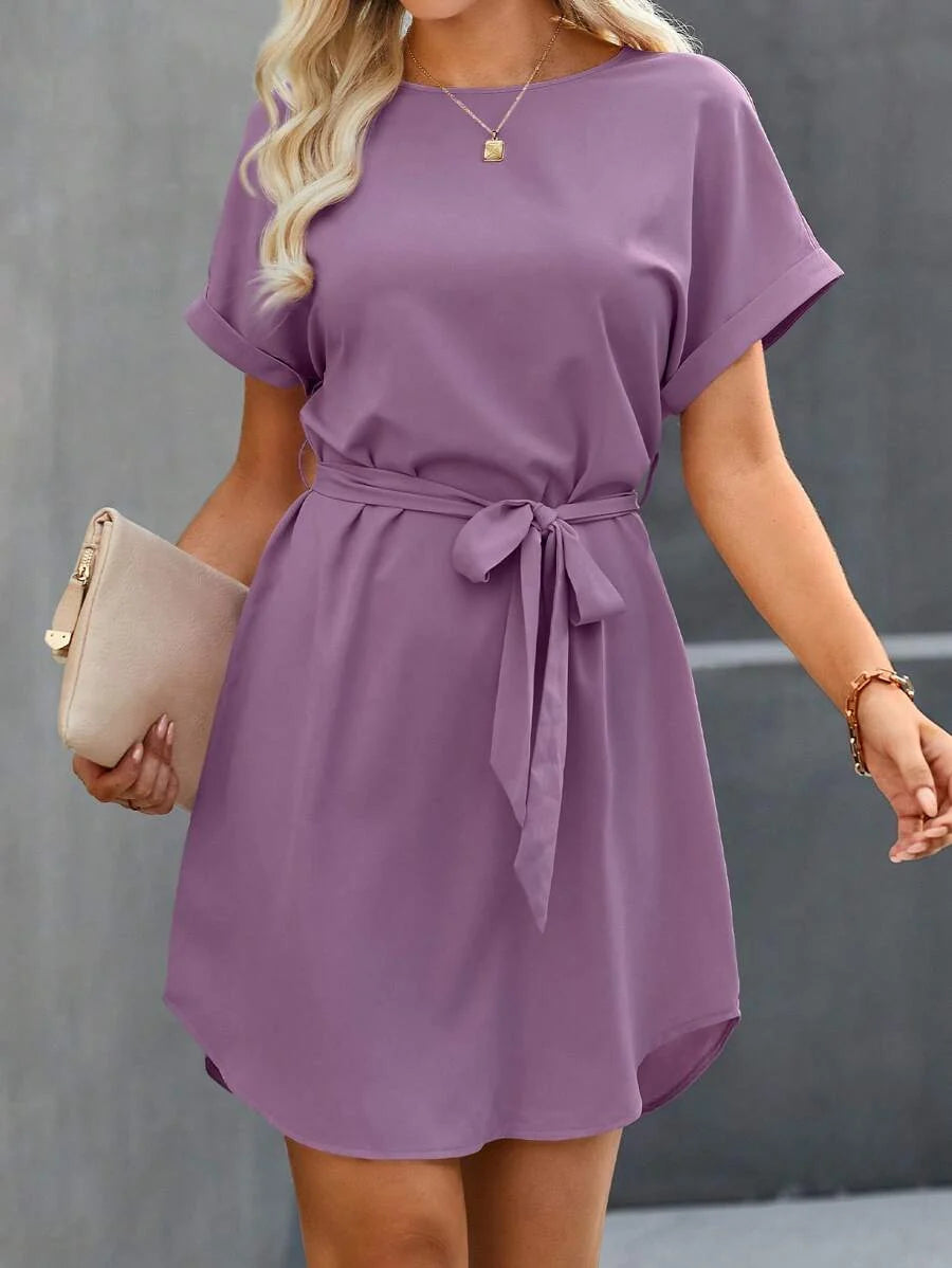 Vestido Curto Túnica Sol da Enseada com Cinto e Bolsos — fotografia 10 | Mar & Pérola