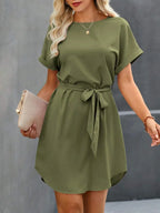 Vestido Curto Túnica Sol da Enseada com Cinto e Bolsos — fotografia 15 | Mar & Pérola