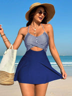 Vestido de Praia Listrado Linhas do Mar — fotografia 1 | Mar & Pérola