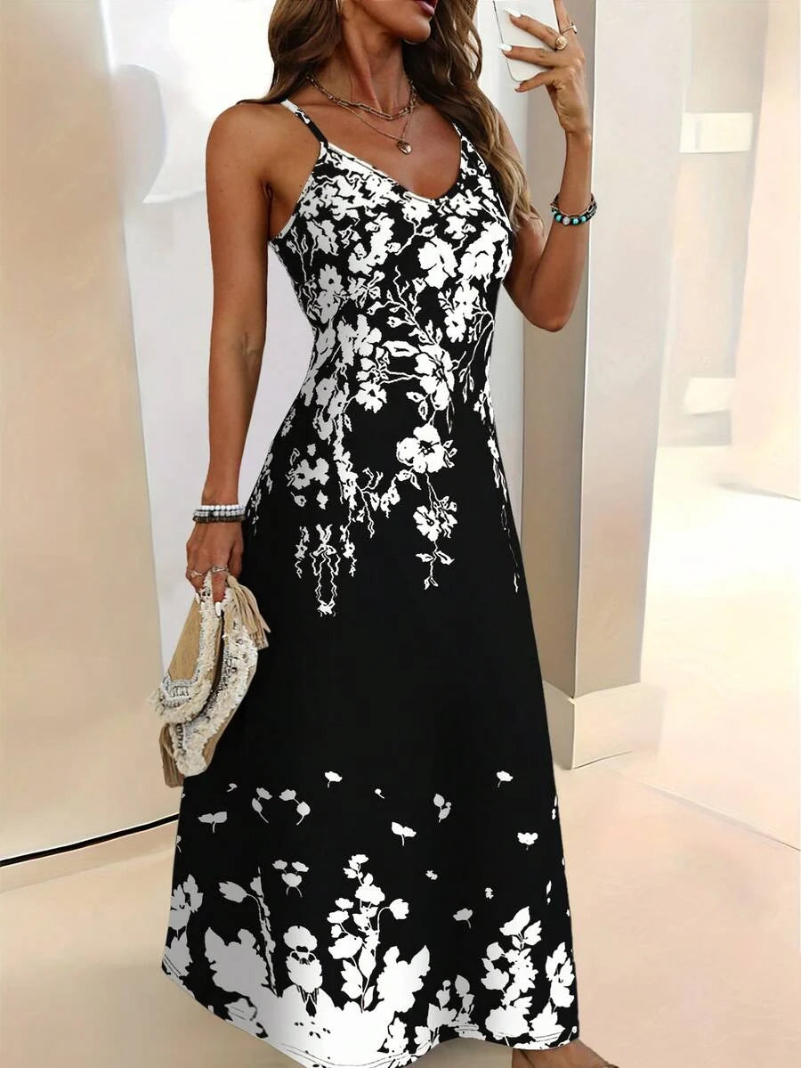 Vestido Longo Boho de Alças Finas Brisa Boho com Bainha Assimétrica — fotografia 1 | Mar & Pérola