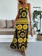Vestido Longo Boho de Alças Finas Brisa Boho com Bainha Assimétrica — fotografia 66 | Mar & Pérola