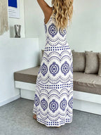 Vestido Longo Boho de Alças Finas Brisa Boho com Bainha Assimétrica — fotografia 93 | Mar & Pérola