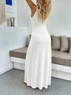 Vestido Longo Boho de Alças Finas Brisa Boho com Bainha Assimétrica — fotografia 109 | Mar & Pérola