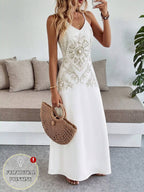 Vestido Longo Boho de Alças Finas Brisa Boho com Bainha Assimétrica — fotografia 110 | Mar & Pérola