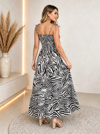 Vestido Longo Boho de Alças Orla Boho com Franzido em Camadas — fotografia 49 | Mar & Pérola