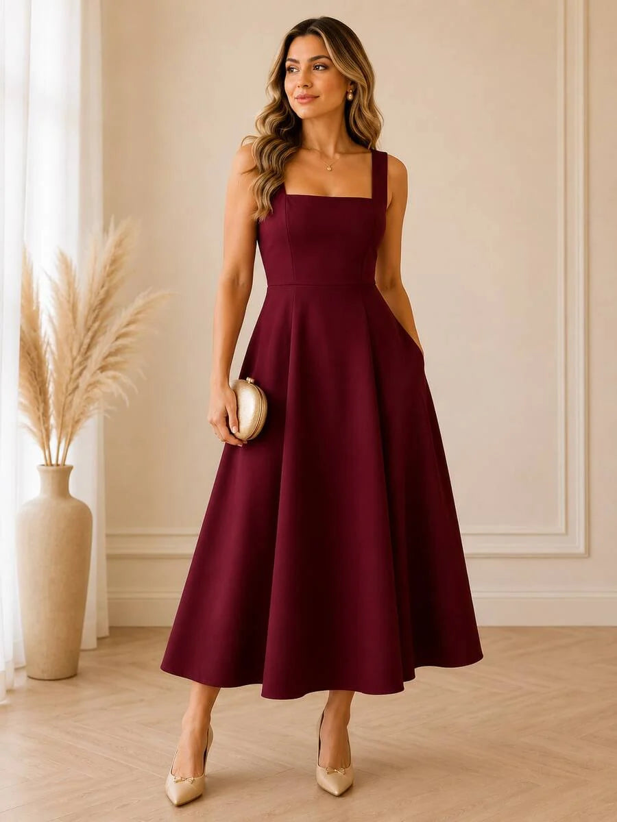 Vestido Longo de Festa Maré de Verão com Alças Grossas e Costas Abertas — fotografia 1 | Mar & Pérola