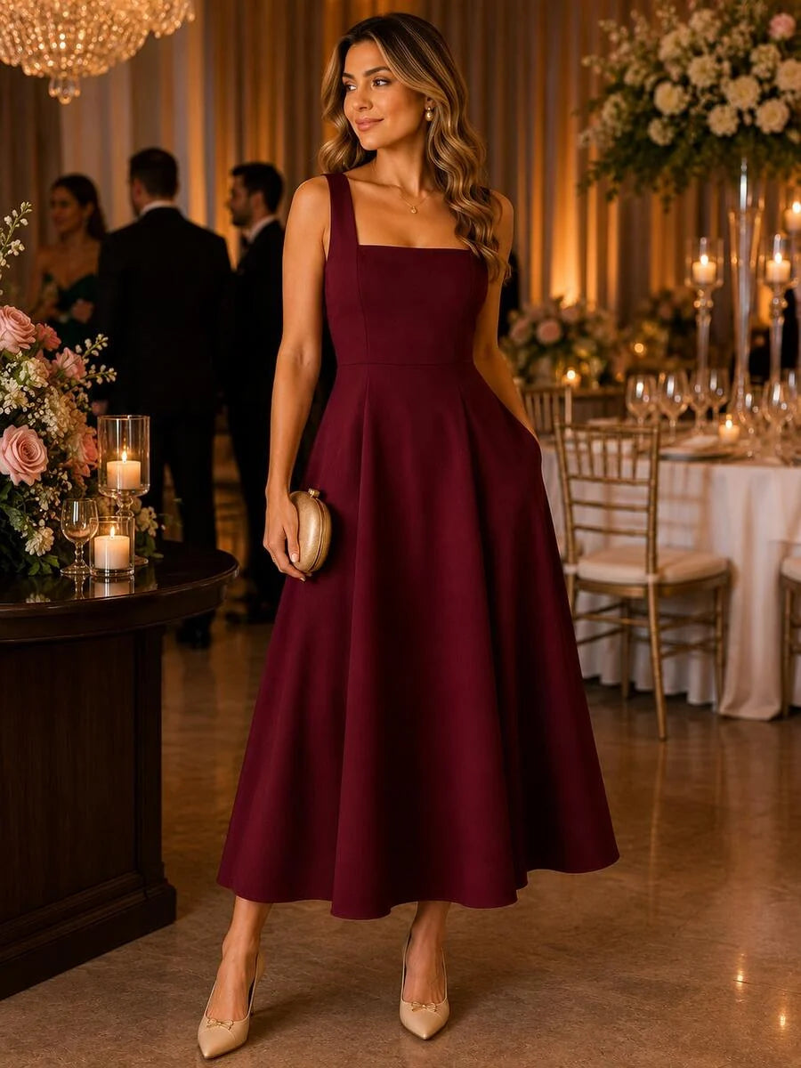 Vestido Longo de Festa Maré de Verão com Alças Grossas e Costas Abertas — fotografia 3 | Mar & Pérola