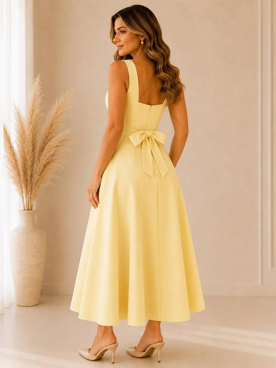 Vestido Longo de Festa Maré de Verão com Alças Grossas e Costas Abertas — fotografia 5 | Mar & Pérola