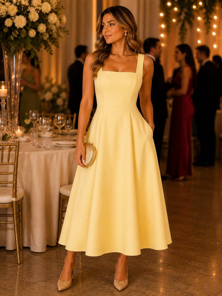 Vestido Longo de Festa Maré de Verão com Alças Grossas e Costas Abertas — fotografia 6 | Mar & Pérola
