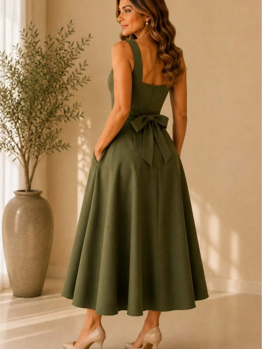 Vestido Longo de Festa Maré de Verão com Alças Grossas e Costas Abertas — fotografia 8 | Mar & Pérola