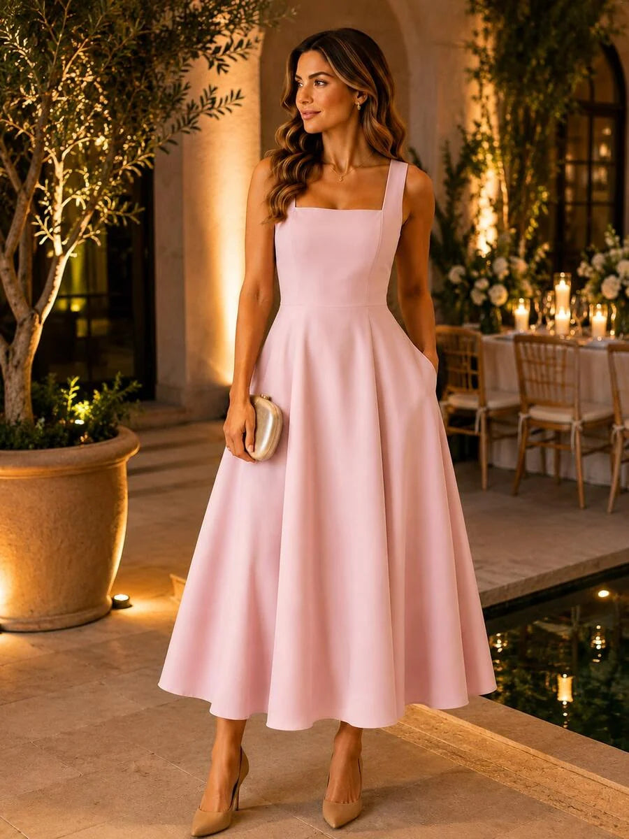 Vestido Longo de Festa Maré de Verão com Alças Grossas e Costas Abertas — fotografia 24 | Mar & Pérola