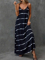 Vestido Longo de Malha Sol da Enseada com Estampa de Folhas de Coqueiro — fotografia 3 | Mar & Pérola